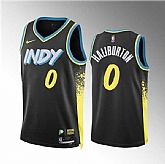 Men's Indiana Pacers #0 Tyrese Haliburton Black 2023-24 City Edition Stitched Jersey Dzhi,baseball caps,new era cap wholesale,wholesale hats